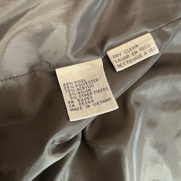 Women's Vtg Evan Picone Green Herringbone Tweed Jacket Coat Size 10 - Picture 10 of 16